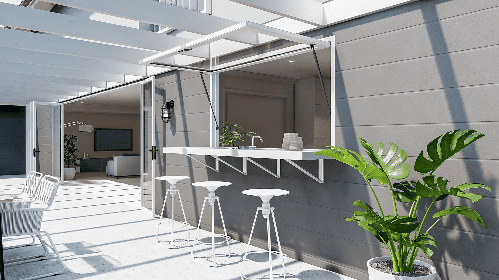 Gas Strut Servery Window